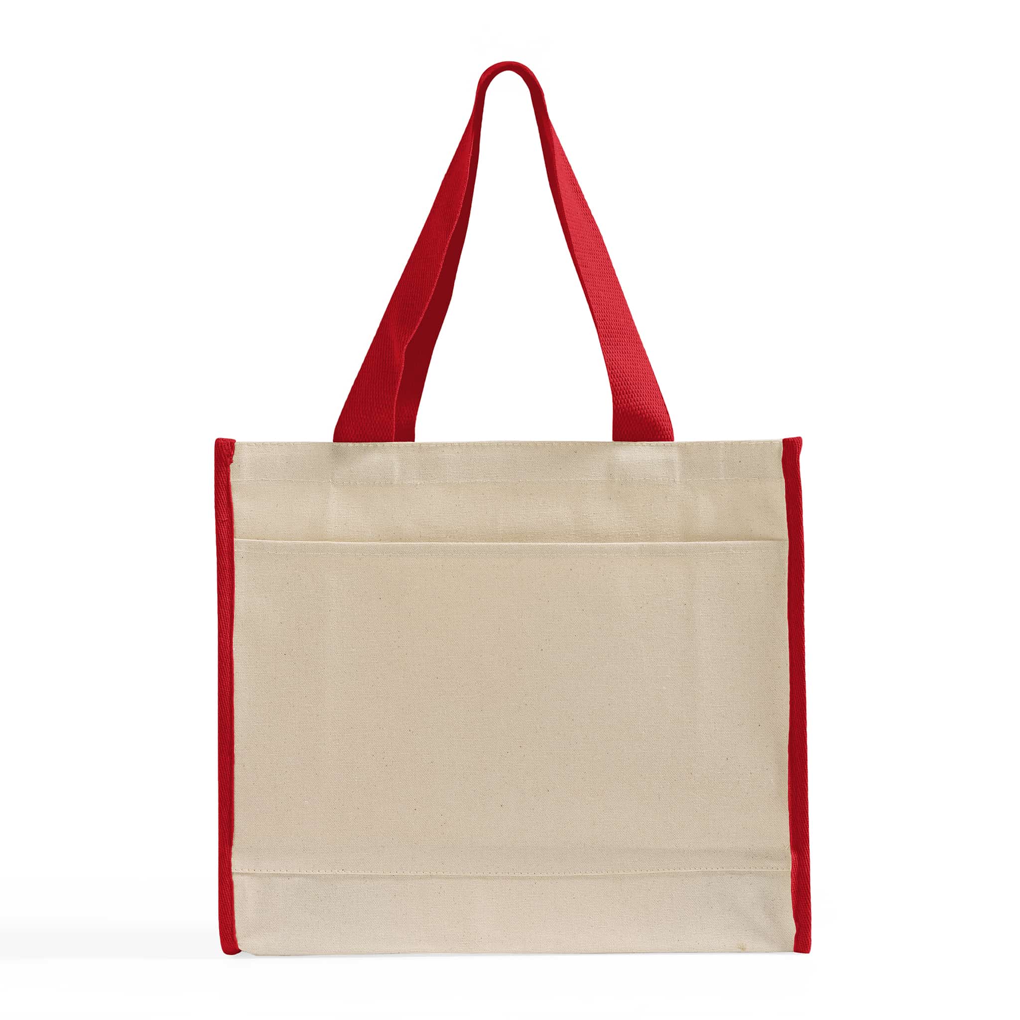 Heavy Canvas Tote Bag with Colored Trim