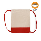 12 ct Two Tone Canvas Sport Backpacks / Wholesale Drawstring Bags - By Dozen