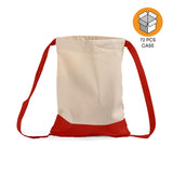 72 ct Two Tone Canvas Sport Backpacks / Wholesale Drawstring Bags - By Case