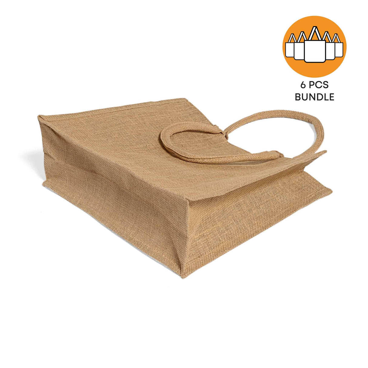 6 ct Large Burlap Shopping Bags / Reusable Jute Totes - By Bundle