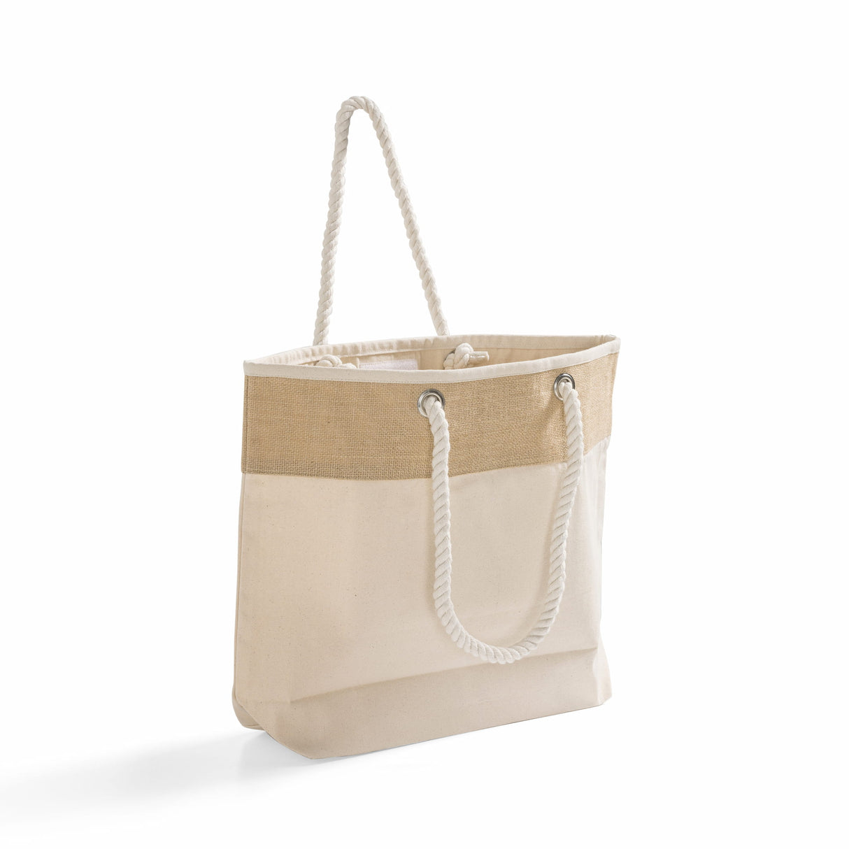 6 ct Large Fancy Canvas Rope Tote Bag - By Pack