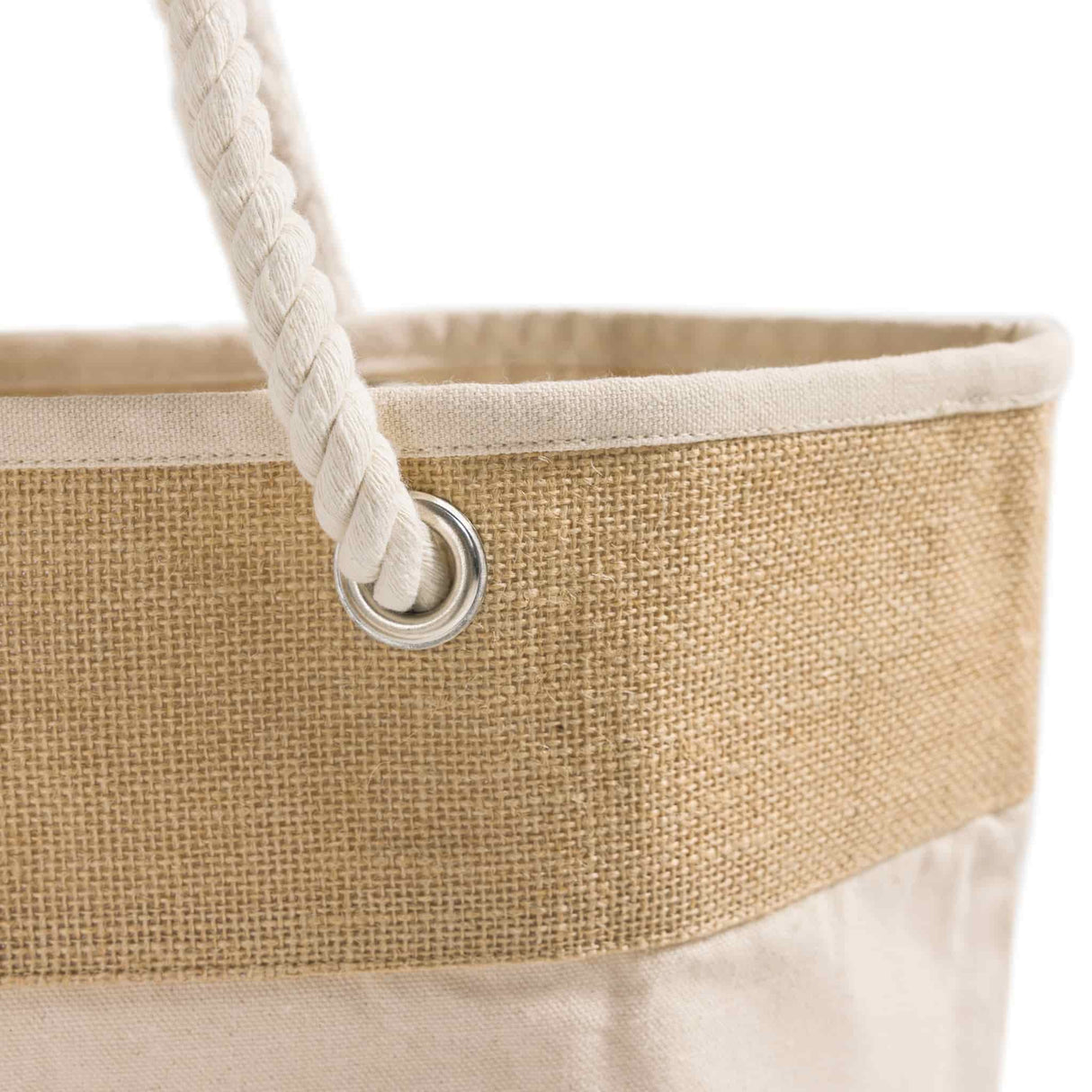 6 ct Large Fancy Canvas Rope Tote Bag - By Pack