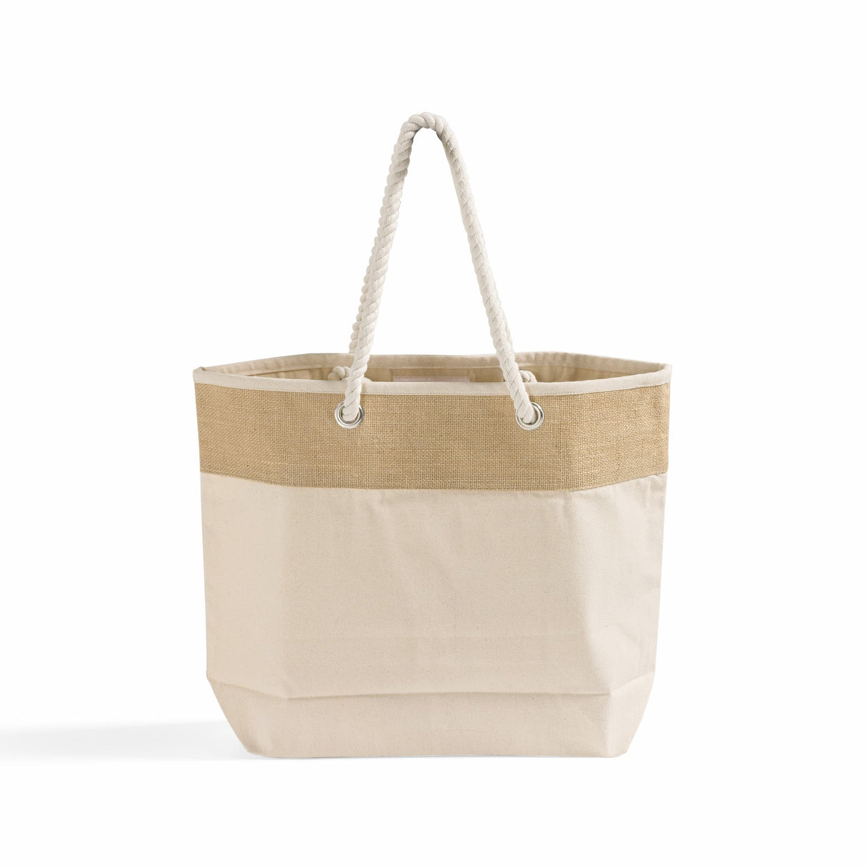 48 ct Large Fancy Canvas Rope Tote Bag - By Case