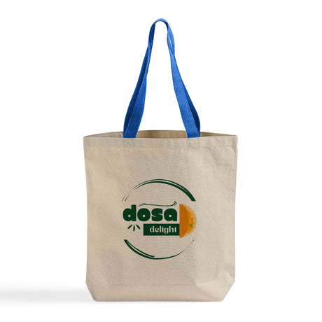 Color Handle Logo Custom Tote Bags - Canvas Tote Bags With Your Logo