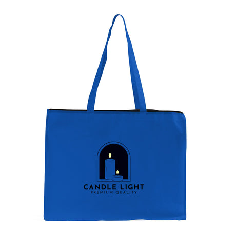 Zippered Large Custom Shopping Tote Bags - Your Logo Tote Bags