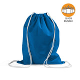 12 ct Economical Sport Cotton Drawstring Bag Cinch Packs - By Dozen