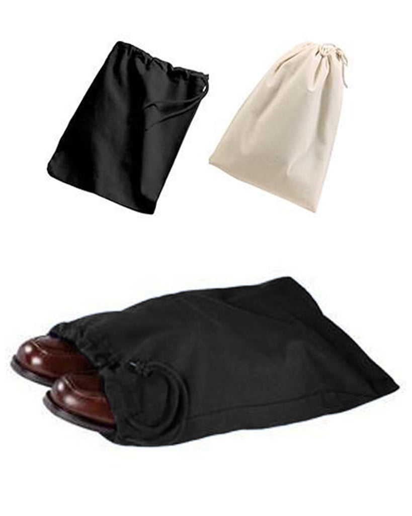 12 ct Cotton Shoe Bags / Value Drawstring Bags - By Dozen
