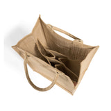 six divider jute wine tote bag