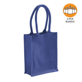 6 ct Small Burlap Bags / Jute Book Bag with Full Gusset - By Bundle