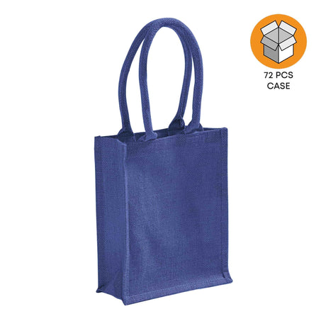 72 ct Small Burlap Bags / Jute Book Bag with Full Gusset - By Case