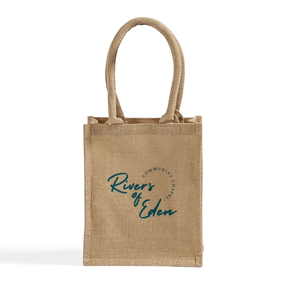 Small Burlap Promotional Tote Bags - Customized Jute Tote Bags With Your Logo - TJ887