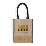 Small Jute Blend Tote Bags Customized - Personalized Small Jute Tote Bags With Your Logo - TJ911