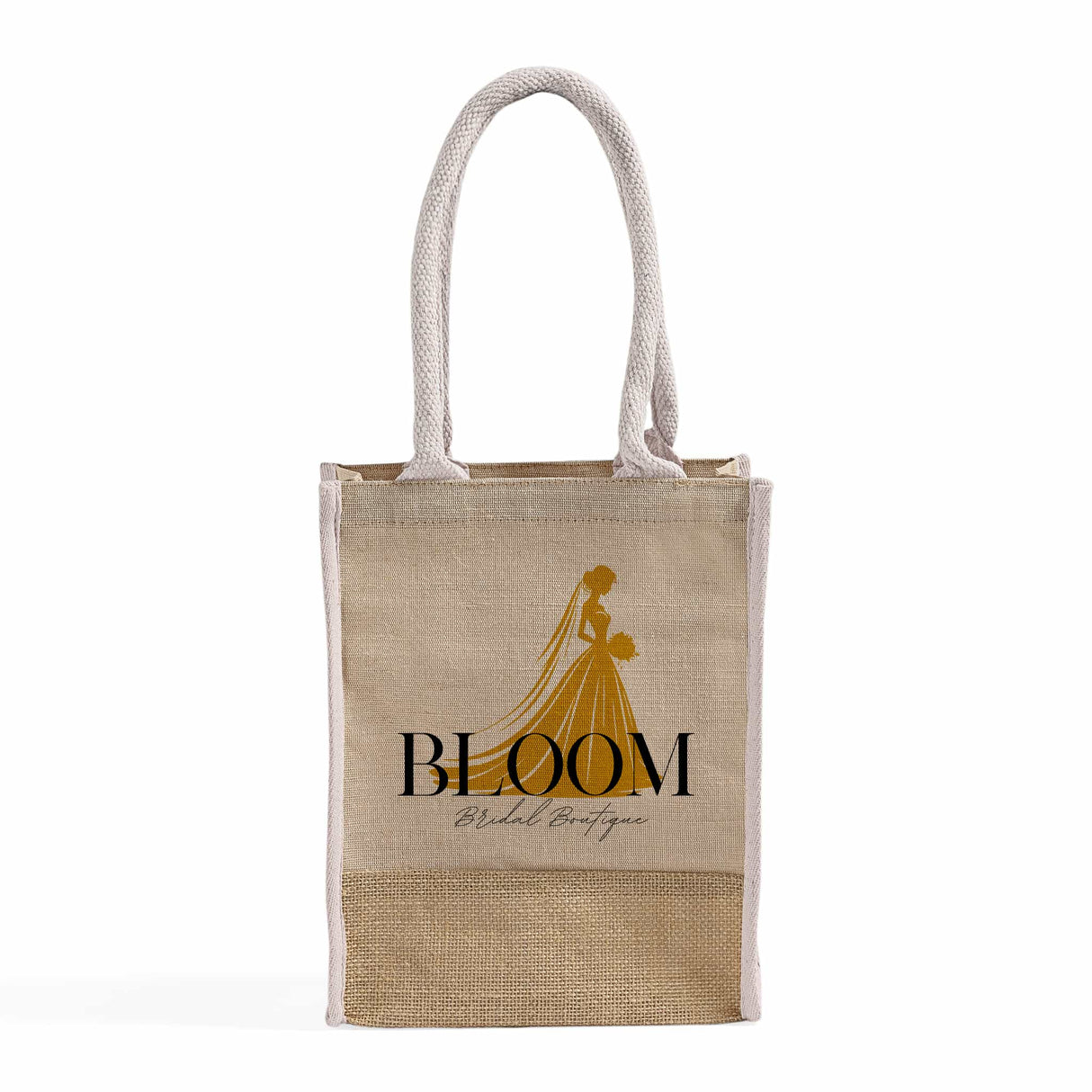 Small Jute Blend Tote Bags Customized - Personalized Small Jute Tote Bags With Your Logo - TJ911