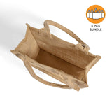 6 ct Small Burlap Bags / Jute Book Bag with Full Gusset - By Bundle