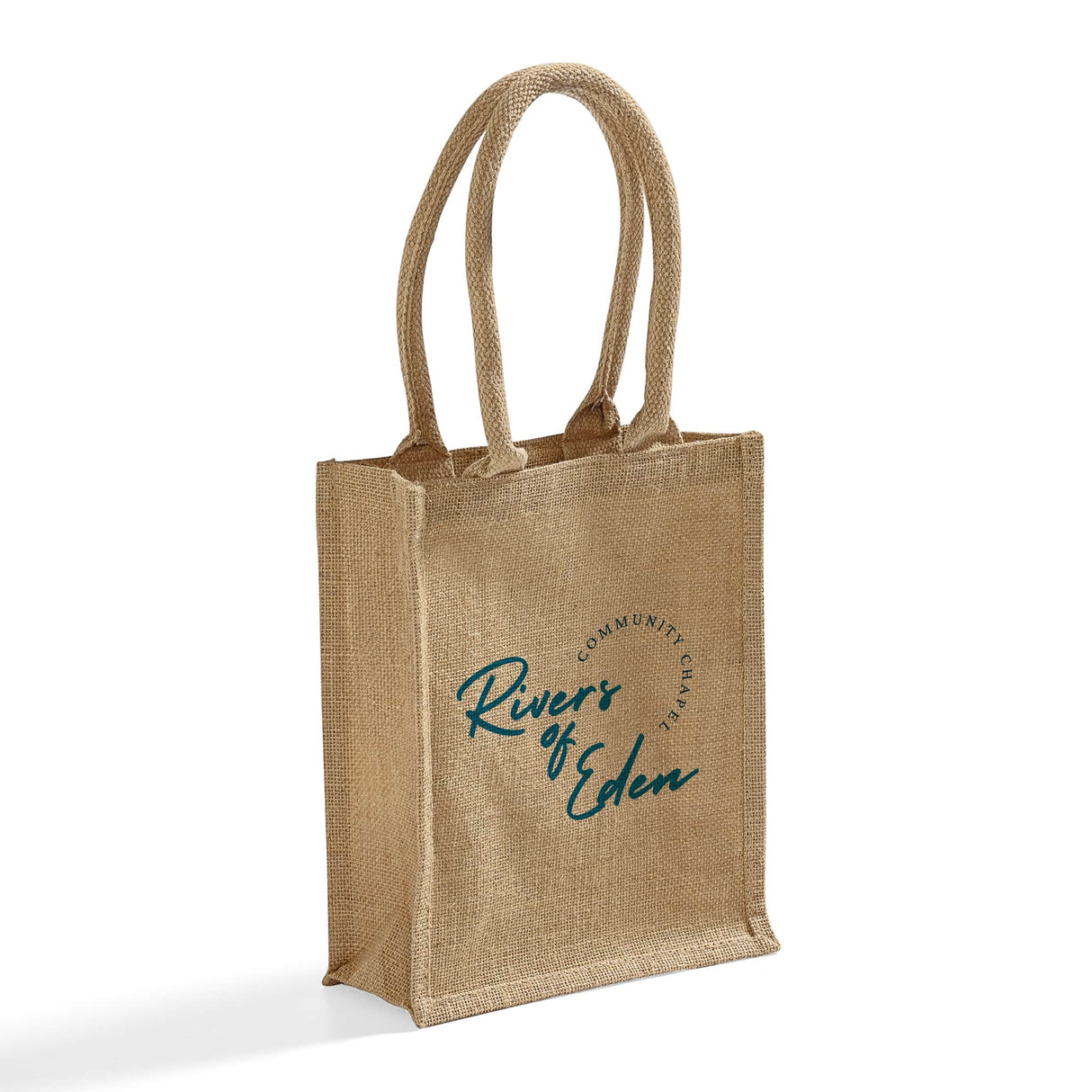 Small Burlap Promotional Tote Bags - Customized Jute Tote Bags With Your Logo - TJ887