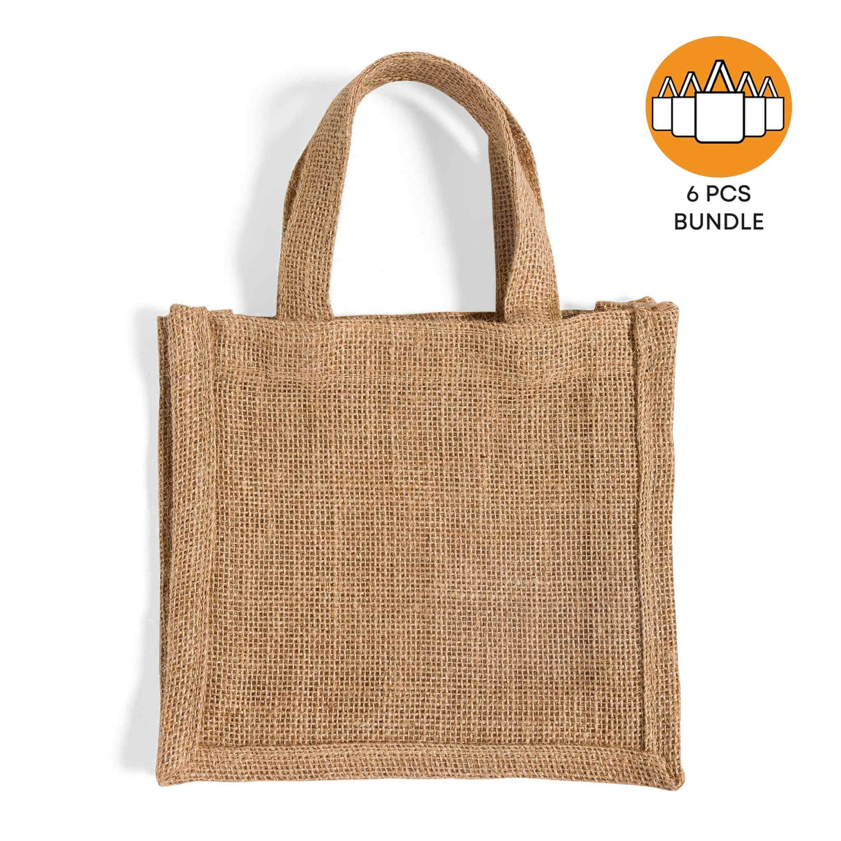 6 ct Small Burlap Party Favor Bags / Jute Gift Tote Bags - Pack of 6