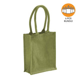 6 ct Small Burlap Bags / Jute Book Bag with Full Gusset - By Bundle
