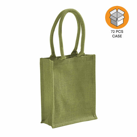 72 ct Small Burlap Bags / Jute Book Bag with Full Gusset - By Case