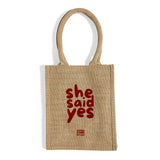 Small Burlap Promotional Tote Bags - Customized Jute Tote Bags With Your Logo - TJ887