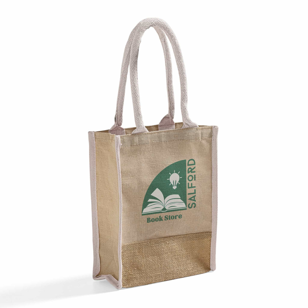 Small Jute Blend Tote Bags Customized - Personalized Small Jute Tote Bags With Your Logo - TJ911