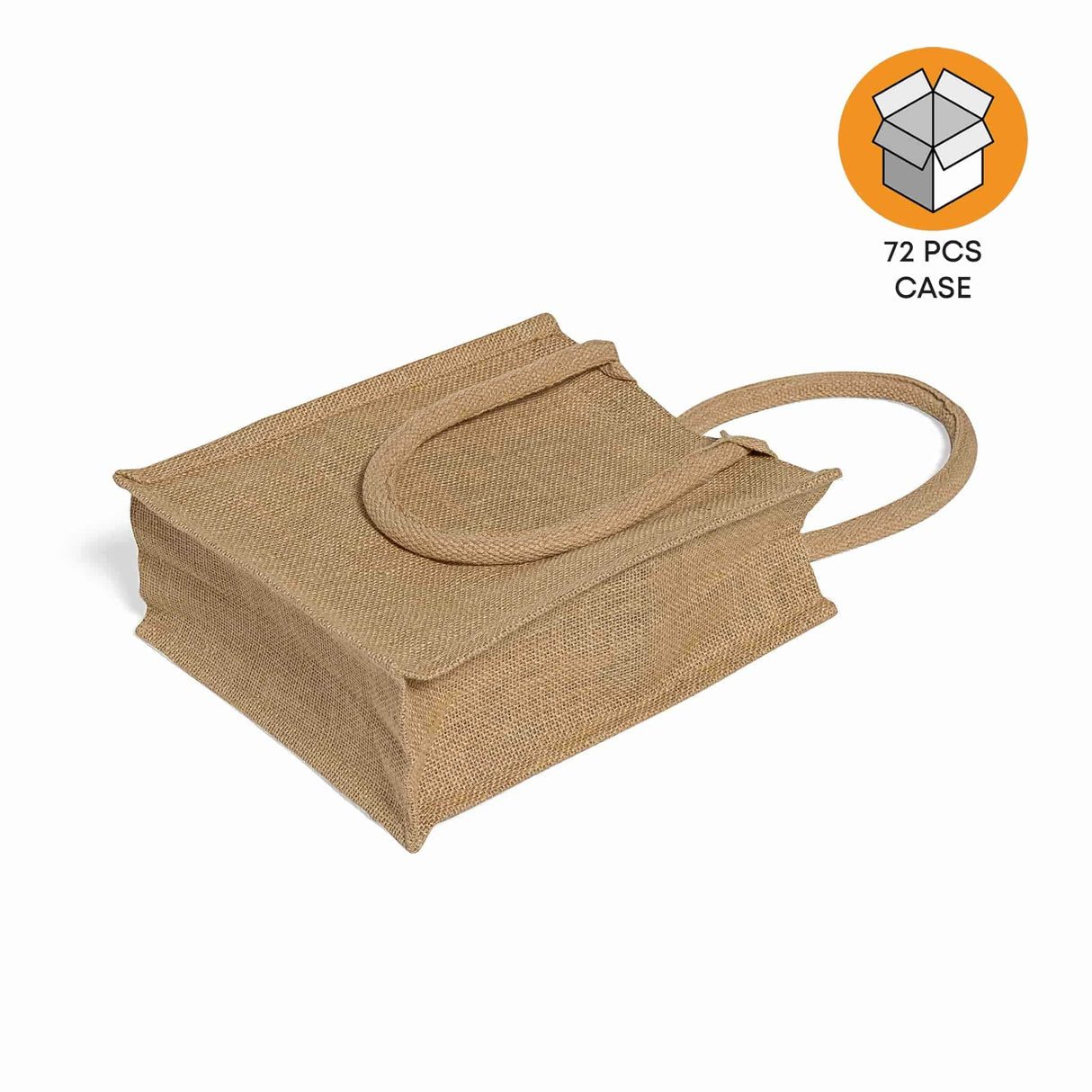 72 ct Small Burlap Bags / Jute Book Bag with Full Gusset - By Case