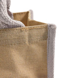 small jute tote bag corner detail