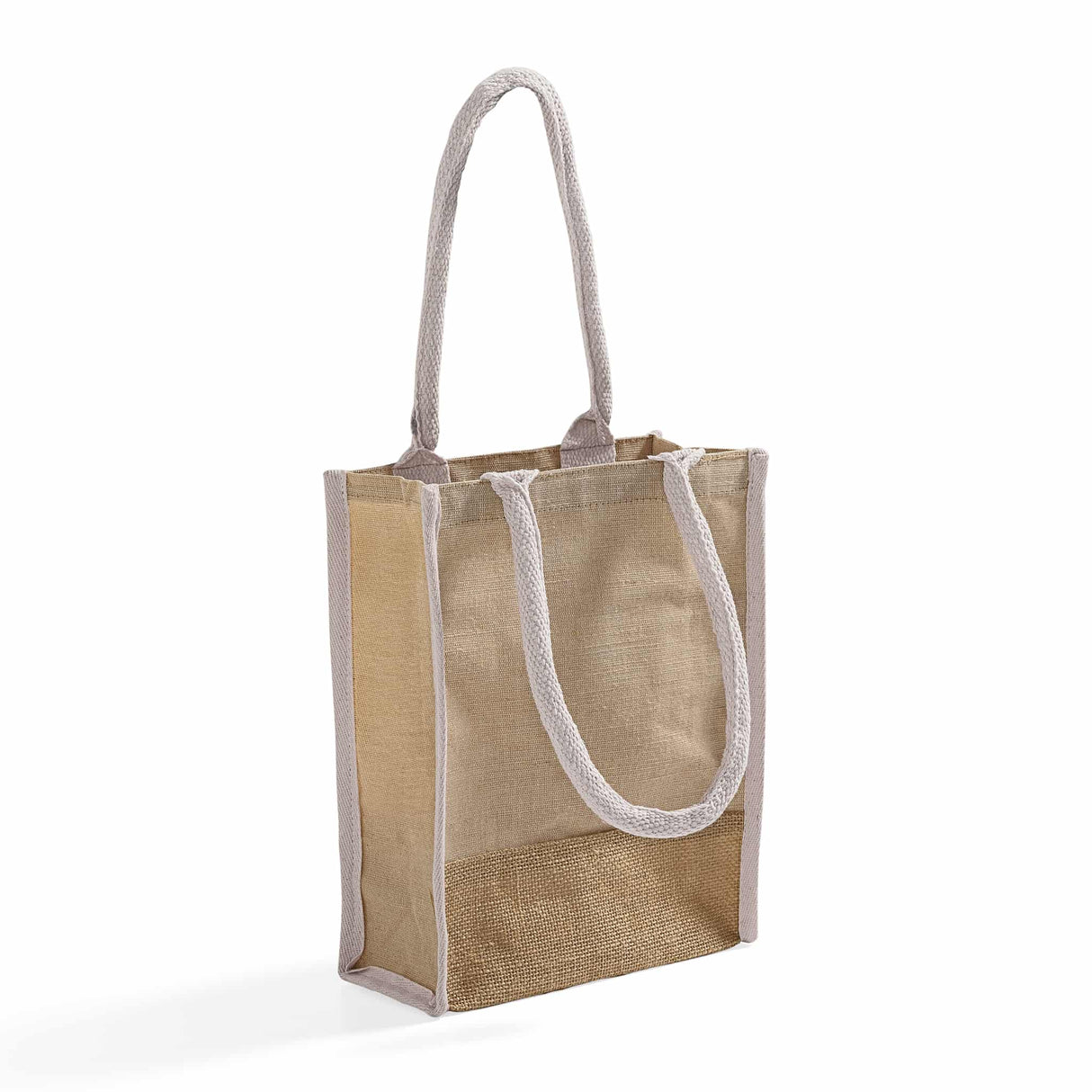 small jute tote bag with full gusset