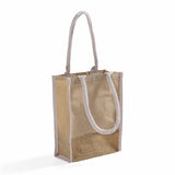 small jute tote bag with full gusset