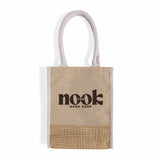 Small Jute Blend Tote Bags Customized - Personalized Small Jute Tote Bags With Your Logo - TJ911