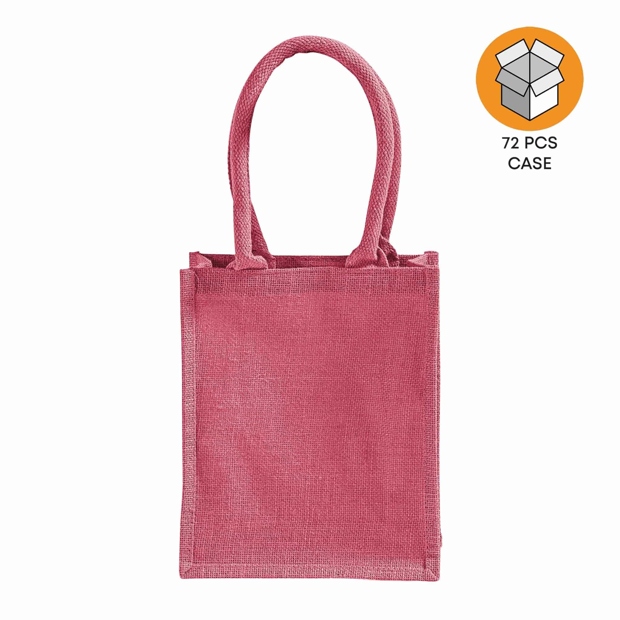 72 ct Small Burlap Bags / Jute Book Bag with Full Gusset - By Case