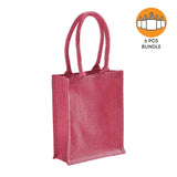 6 ct Small Burlap Bags / Jute Book Bag with Full Gusset - By Bundle