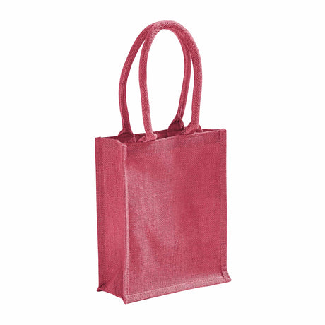small pink jute book bag