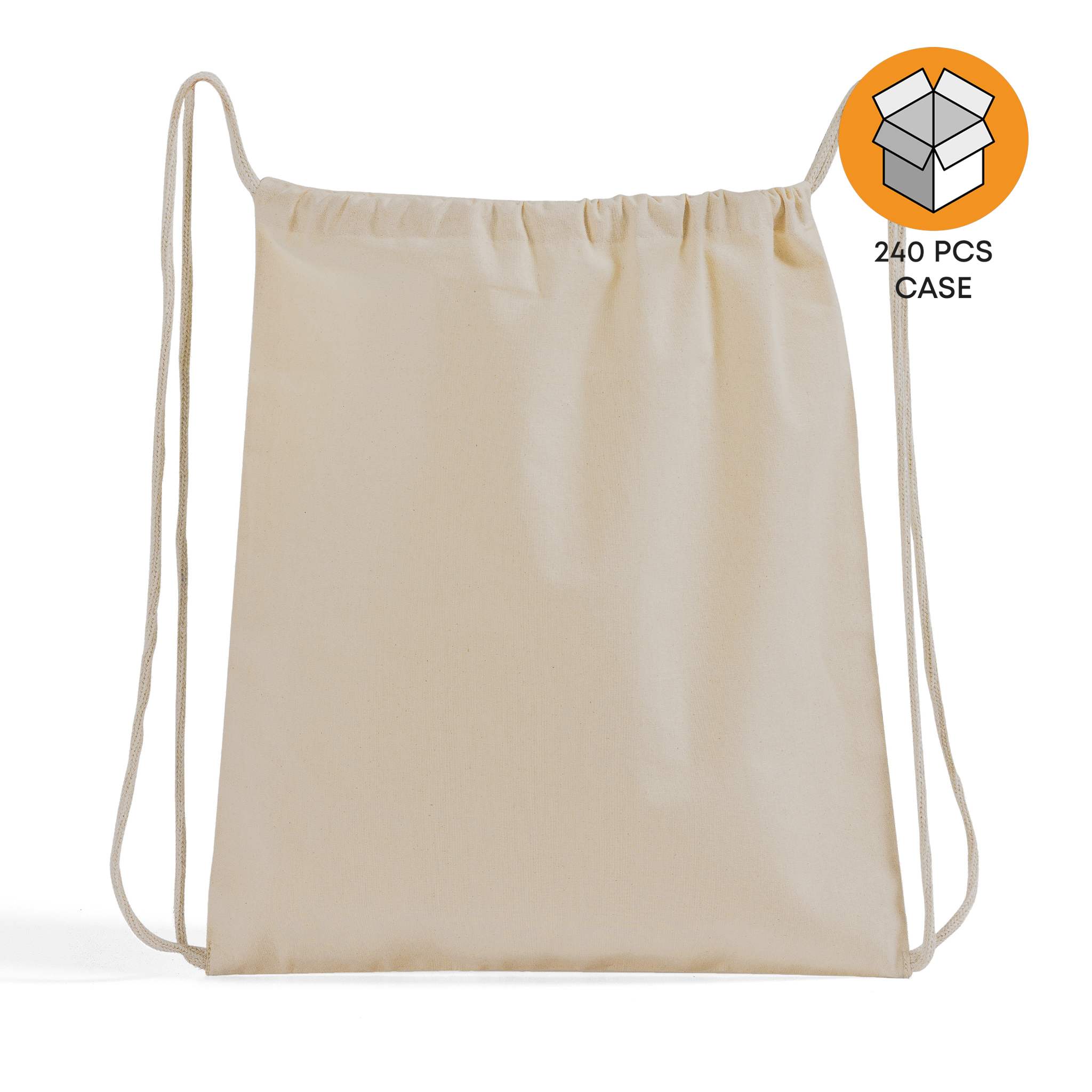 240 ct Small Canvas Drawstring Backpack / Cinch Packs - By Case