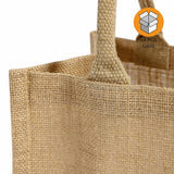 48 ct Square Burlap Bags - Wholesale Jute Tote Bags W/Deep Full Gusset - By Case