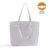 12 ct Large 100% Polyester Canvas Sublimation Tote Bags White - By Dozen