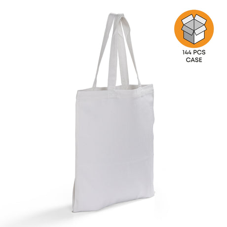 144 ct Sublimation 100% Polyester Canvas Tote Bags White - By Case