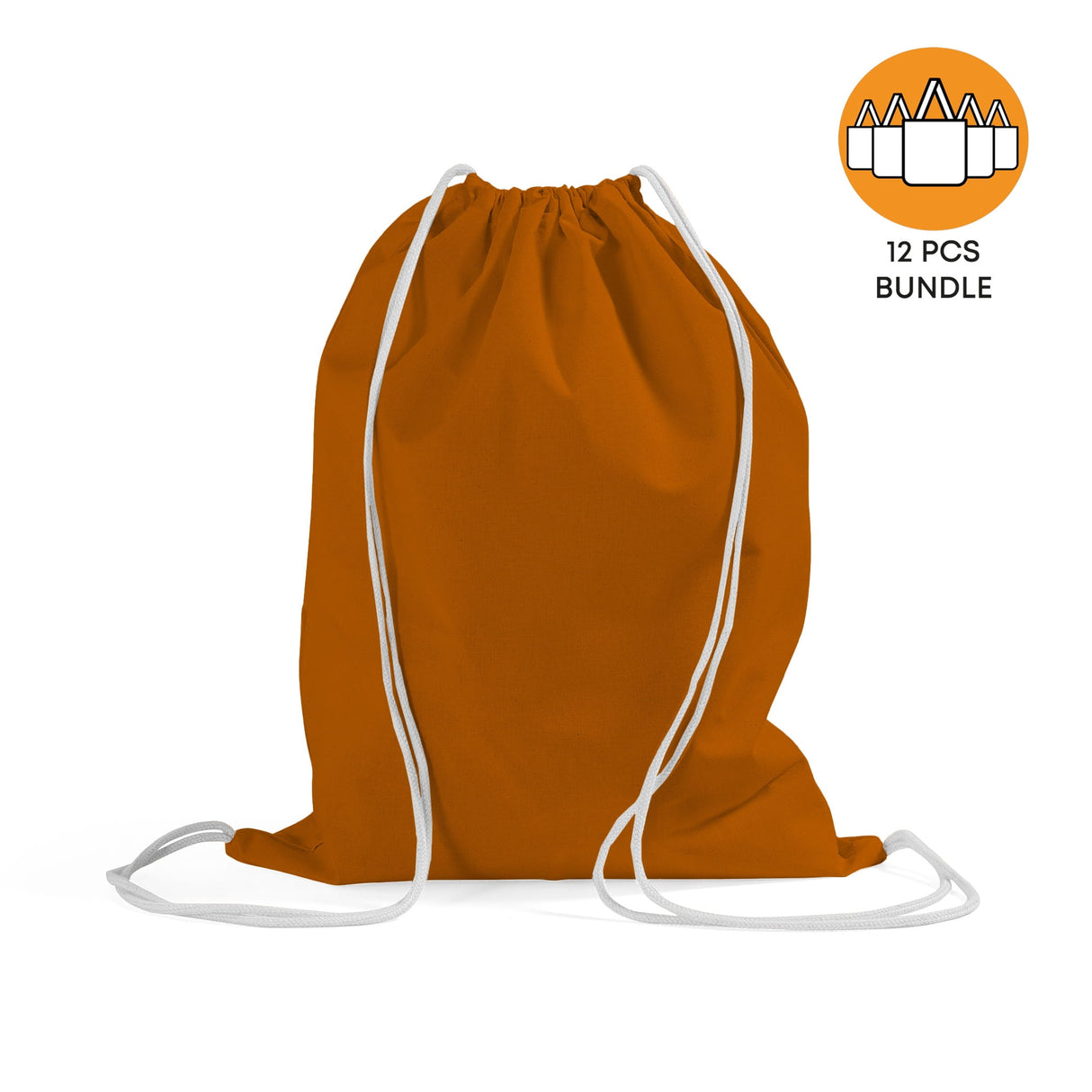 12 ct Economical Sport Cotton Drawstring Bag Cinch Packs - By Dozen