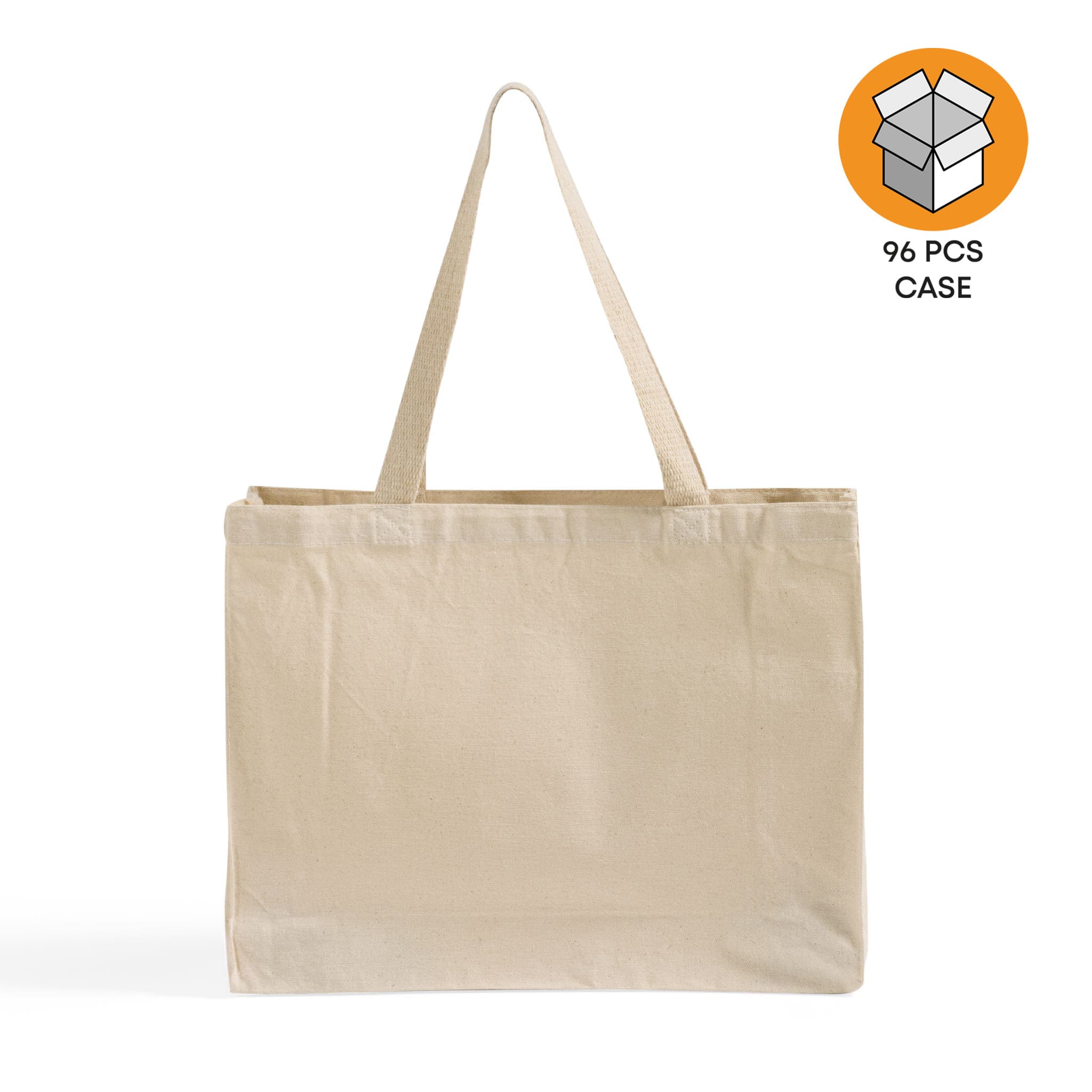 96 ct Full Gusset Heavy Canvas Affordable Horizontal Tote Bags - By Ca