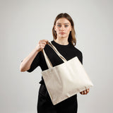 Full Gusset Heavy Canvas Affordable Horizontal Tote Bags - TF275