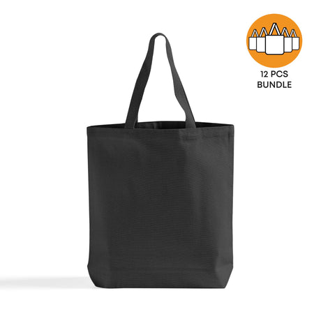 12 ct High Quality Promotional Canvas Tote Bags w/Gusset - By Dozen