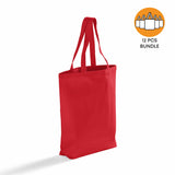 12 ct High Quality Promotional Canvas Tote Bags w/Gusset - By Dozen