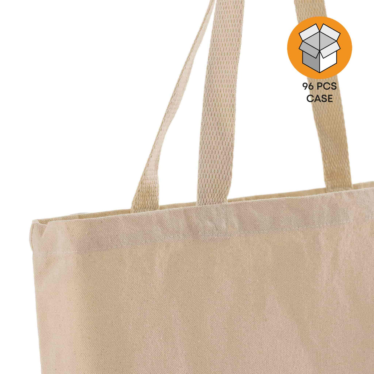 96 ct Med/Large Canvas Wholesale Tote Bag with Long Handles - By Case