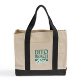Heavy Canvas Twill Two Tone Shopping Tote Bags Customized - Personalized Tote Bags With Your Logo - TF285