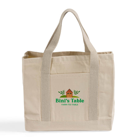 Heavy Canvas Twill Two Tone Shopping Tote Bags Customized - Personalized Tote Bags With Your Logo - TF285