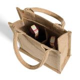 two bottle natural jute bag