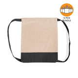 12 ct Two Tone Canvas Sport Backpacks / Wholesale Drawstring Bags - By Dozen