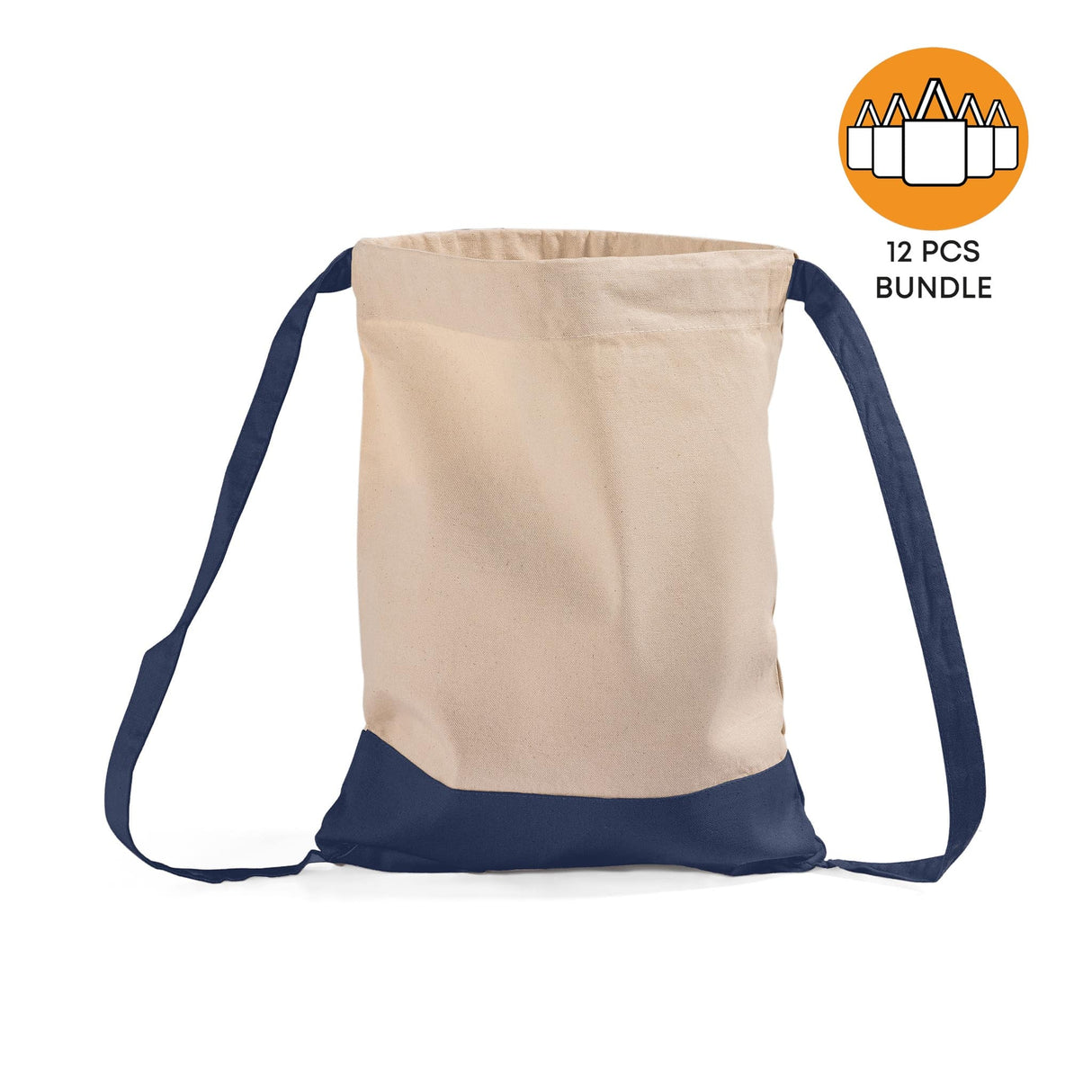 12 ct Two Tone Canvas Sport Backpacks / Wholesale Drawstring Bags - By Dozen