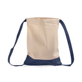 Two Tone Navy Canvas Backpack