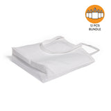 12 ct Large 100% Polyester Canvas Sublimation Tote Bags White - By Dozen