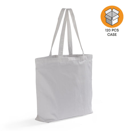 120 ct Large 100% Polyester Canvas Sublimation Tote Bags White - By Case